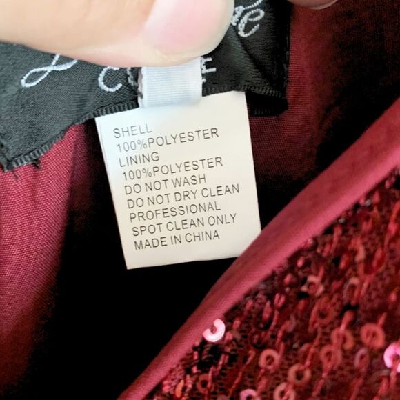 La Femme Sequin Bodice Tulle Gown 14 Red NEW - Picture 8 of 8